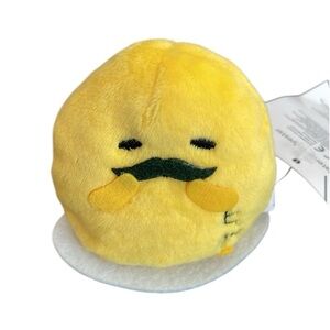 Sanrio Gudetama Lazy Egg Mini Bean with Mustache Cute Kawaii Small Plush Toy